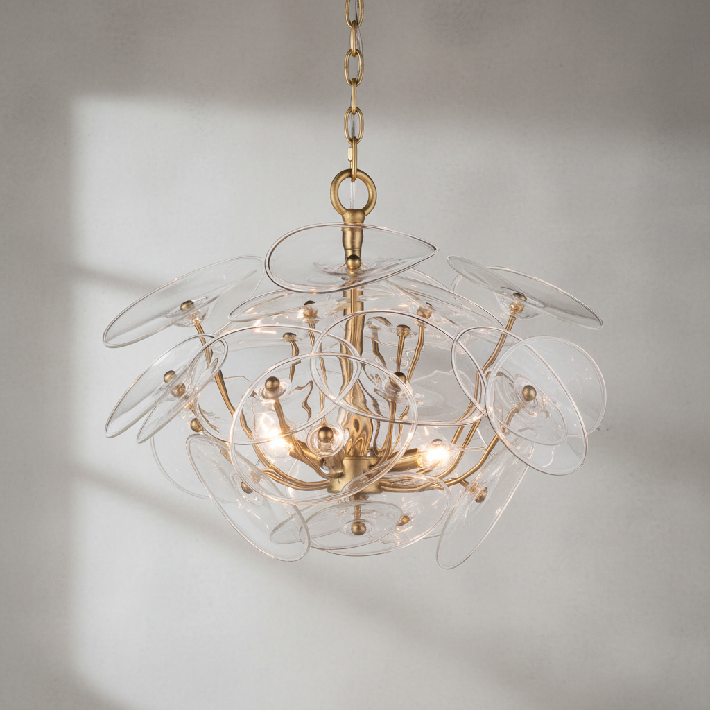 Riviko Stellar Radiance Glass Chandelier - Background Shot