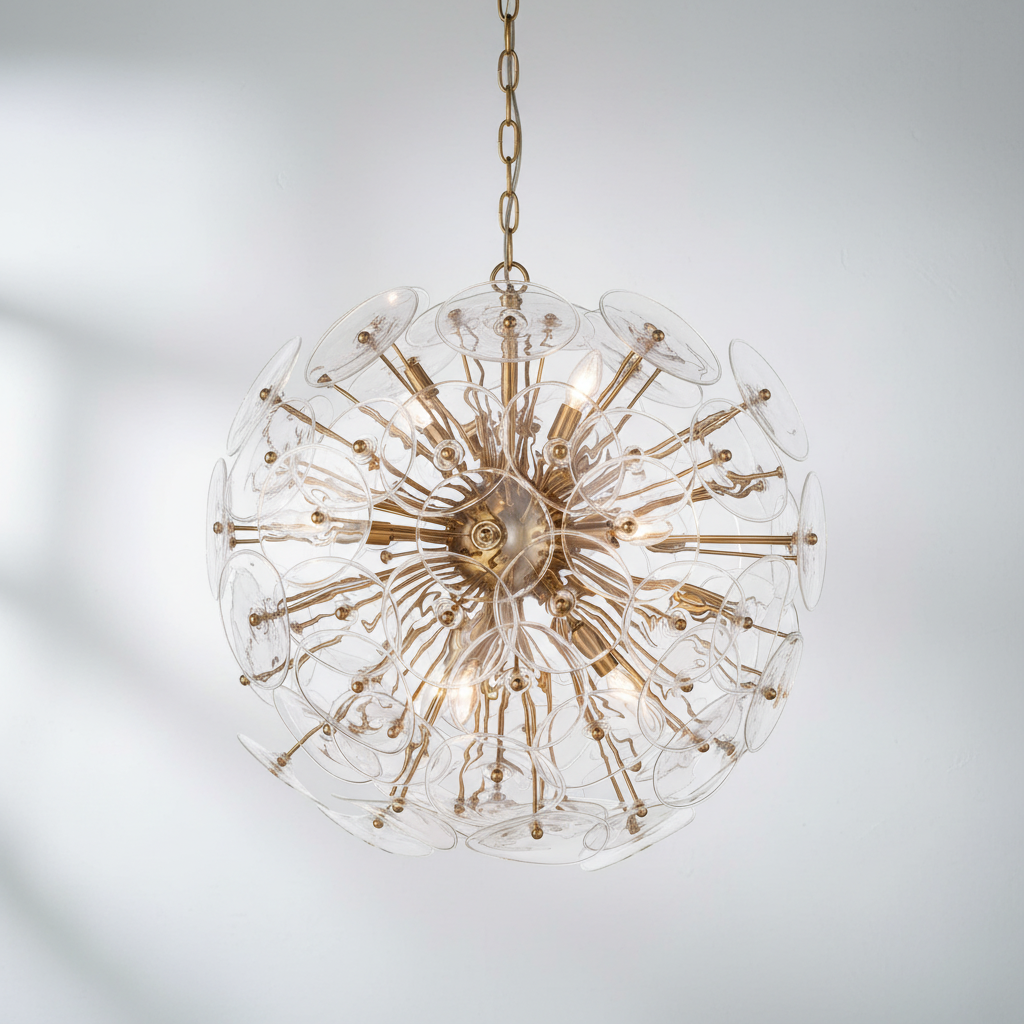 Riviko Stellar Radiance Glass Chandelier - Background Shot