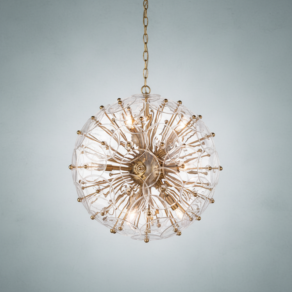 Riviko Stellar Radiance Glass Chandelier - Background Shot
