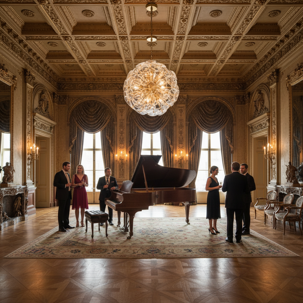 Riviko Stellar Radiance Glass Chandelier - American ballroom or formal entertaining space