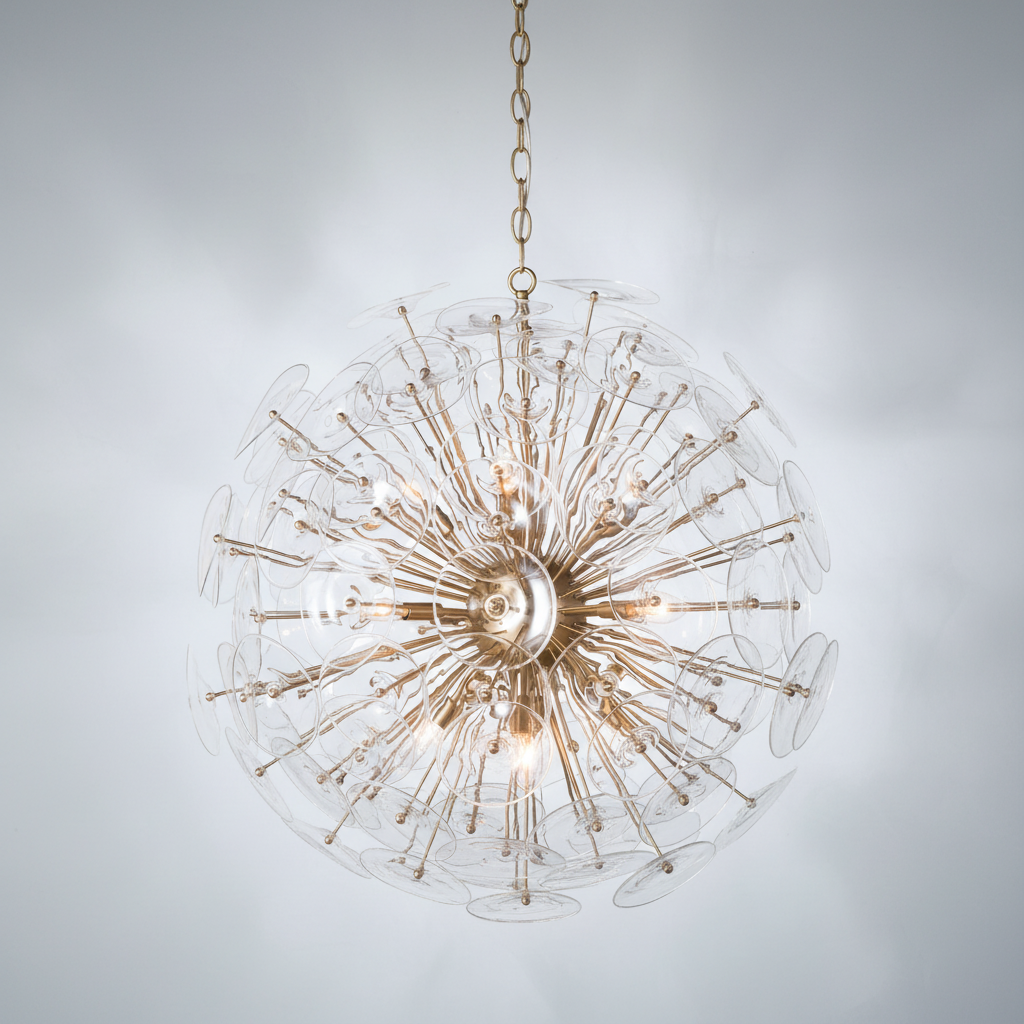 Riviko Celestial Bloom Brass Chandelier - Background Shot