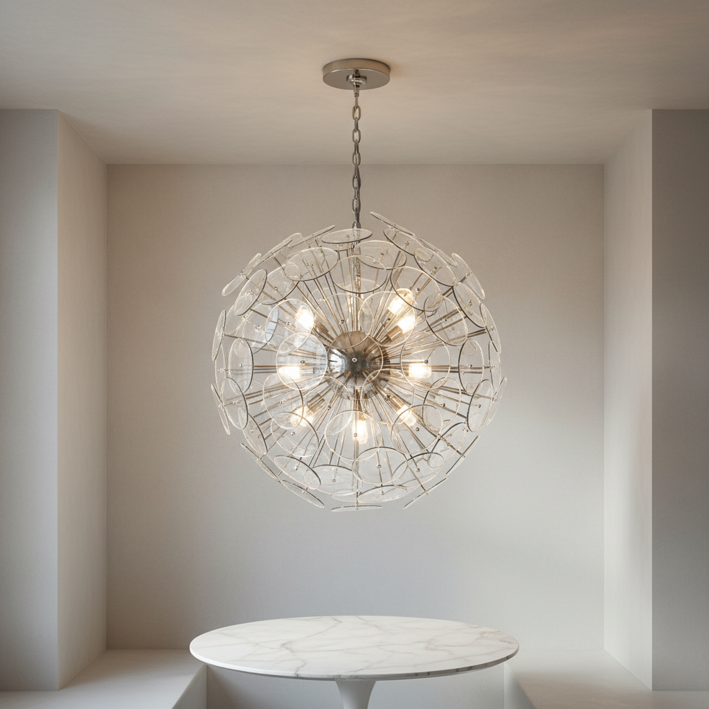 Riviko Celestial Bloom Brass Chandelier - Background Shot