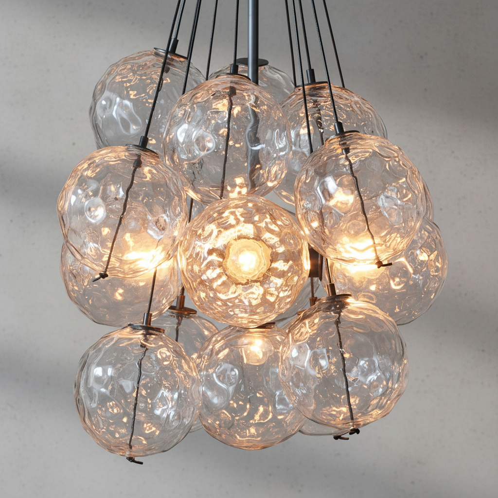Riviko Celeste Orb Glass Chandelier - Background Shot