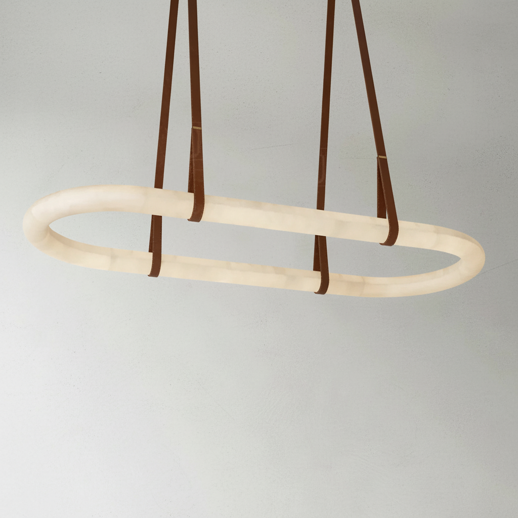 Riviko Alabaster Grandeur Round Chandelier - Background Shot