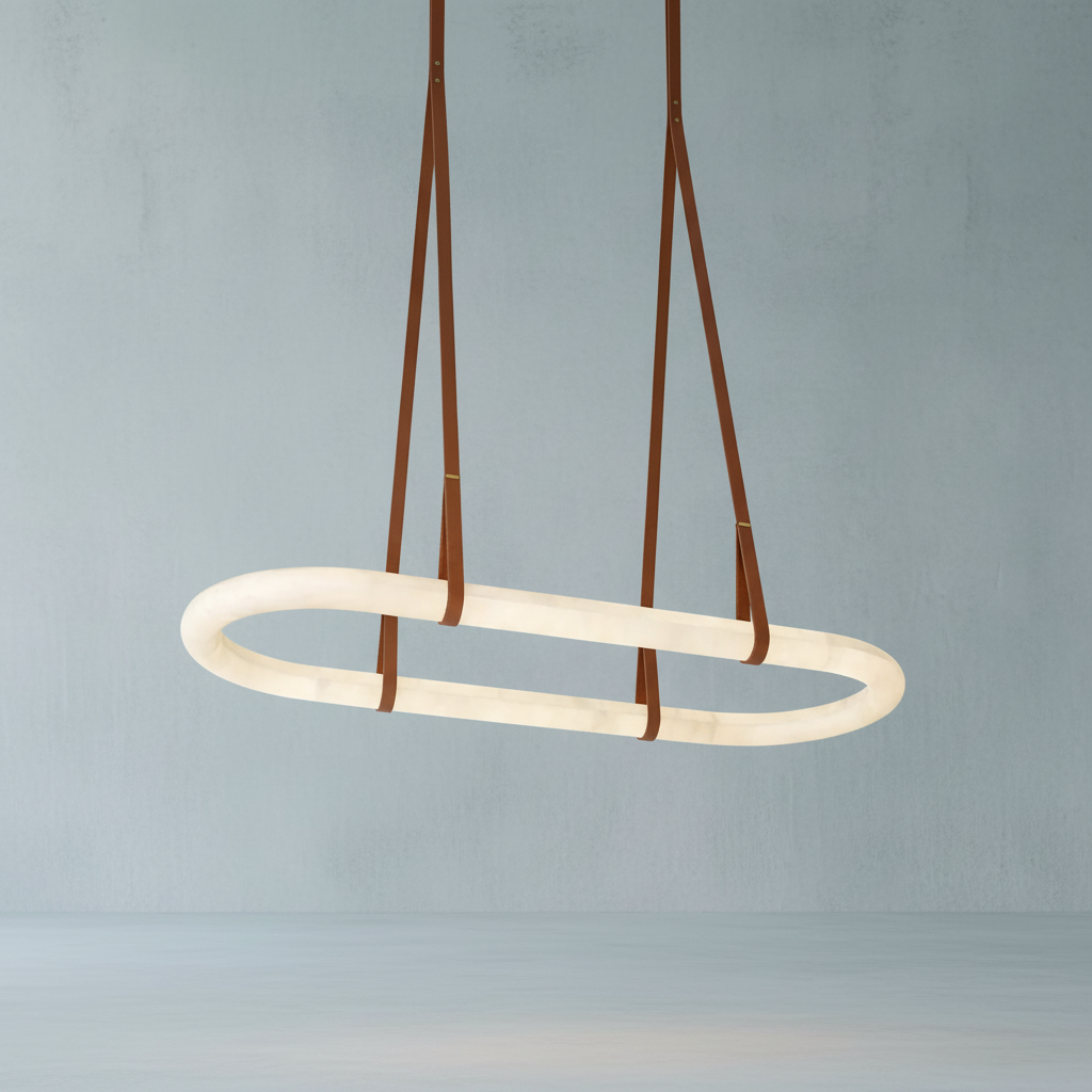 Riviko Alabaster Grandeur Round Chandelier - Background Shot