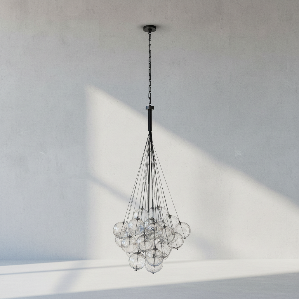 Riviko Celeste Orb Glass Chandelier - Background Shot