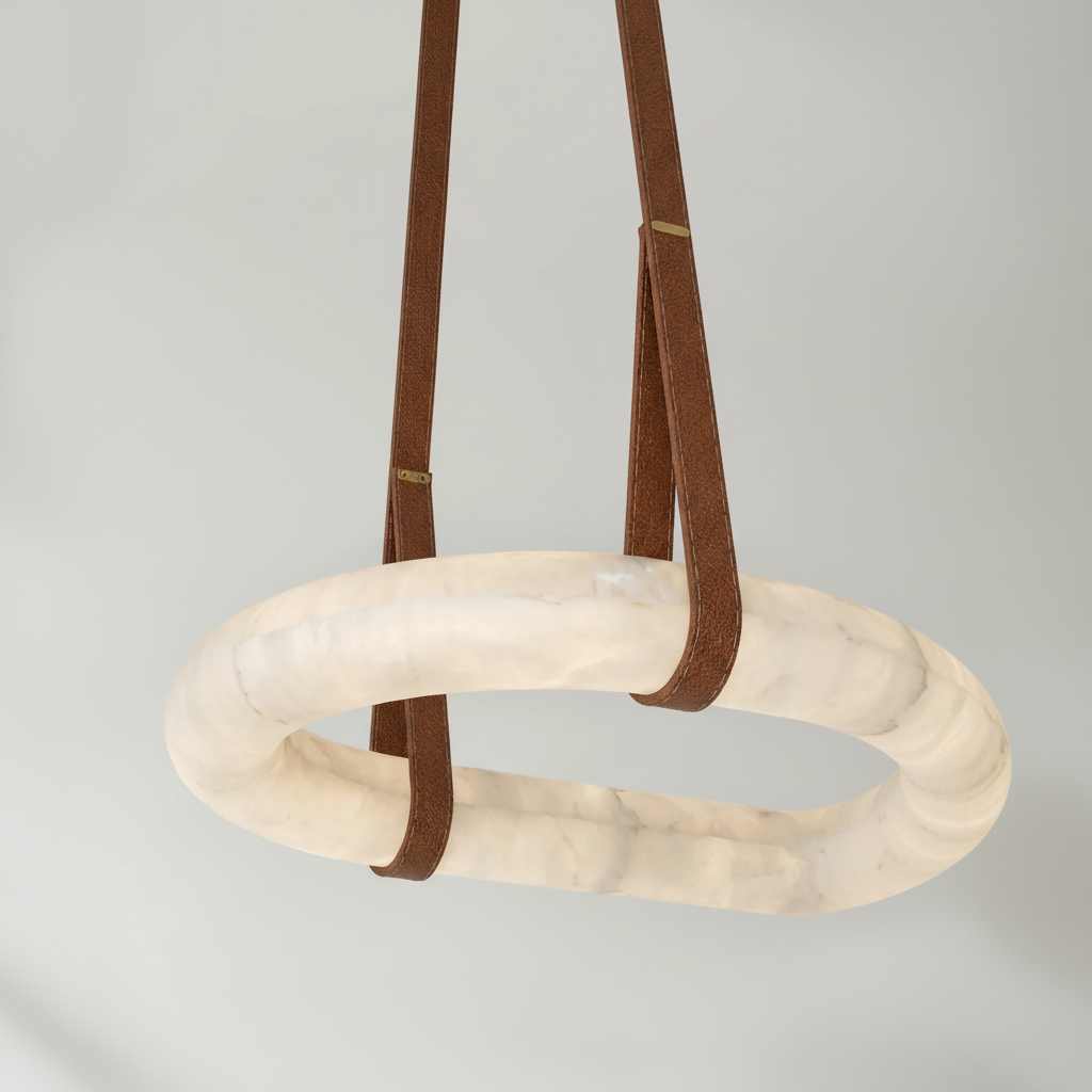 Riviko Alabaster Grandeur Round Chandelier - Background Shot