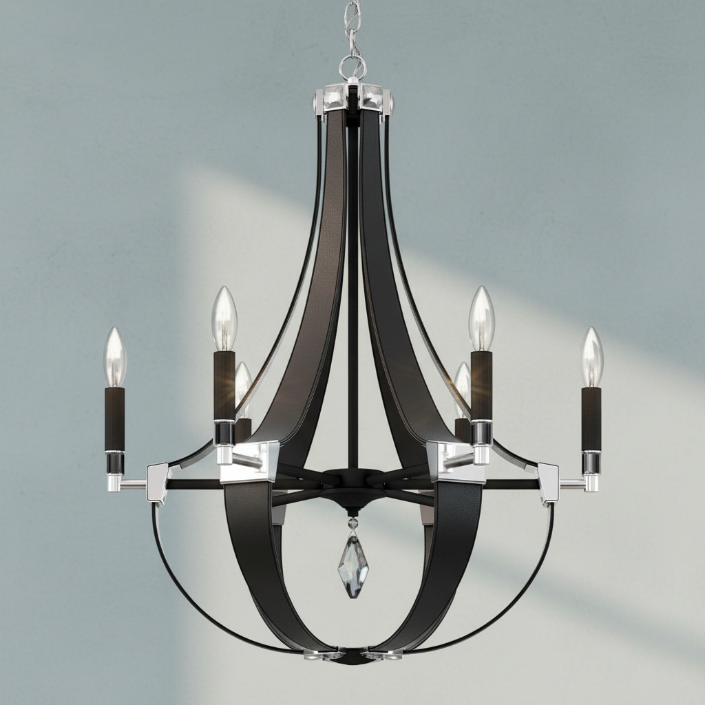 Riviko Appalachian Teardrop 6-Light Chandelier - Background Shot