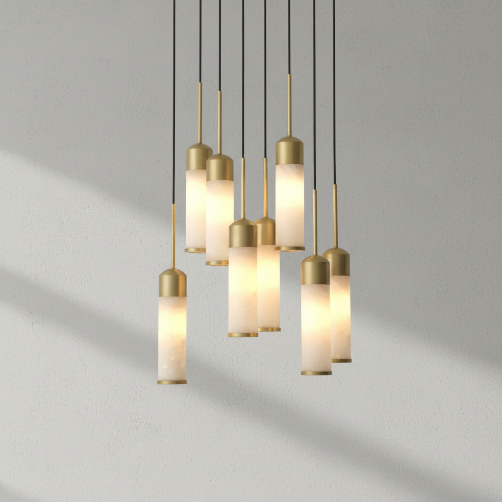 Riviko Alabaster Radiance 8-Light Chandelier - Background Shot