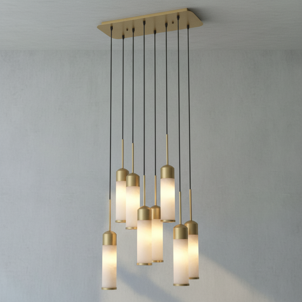 Riviko Alabaster Radiance 8-Light Chandelier - Background Shot