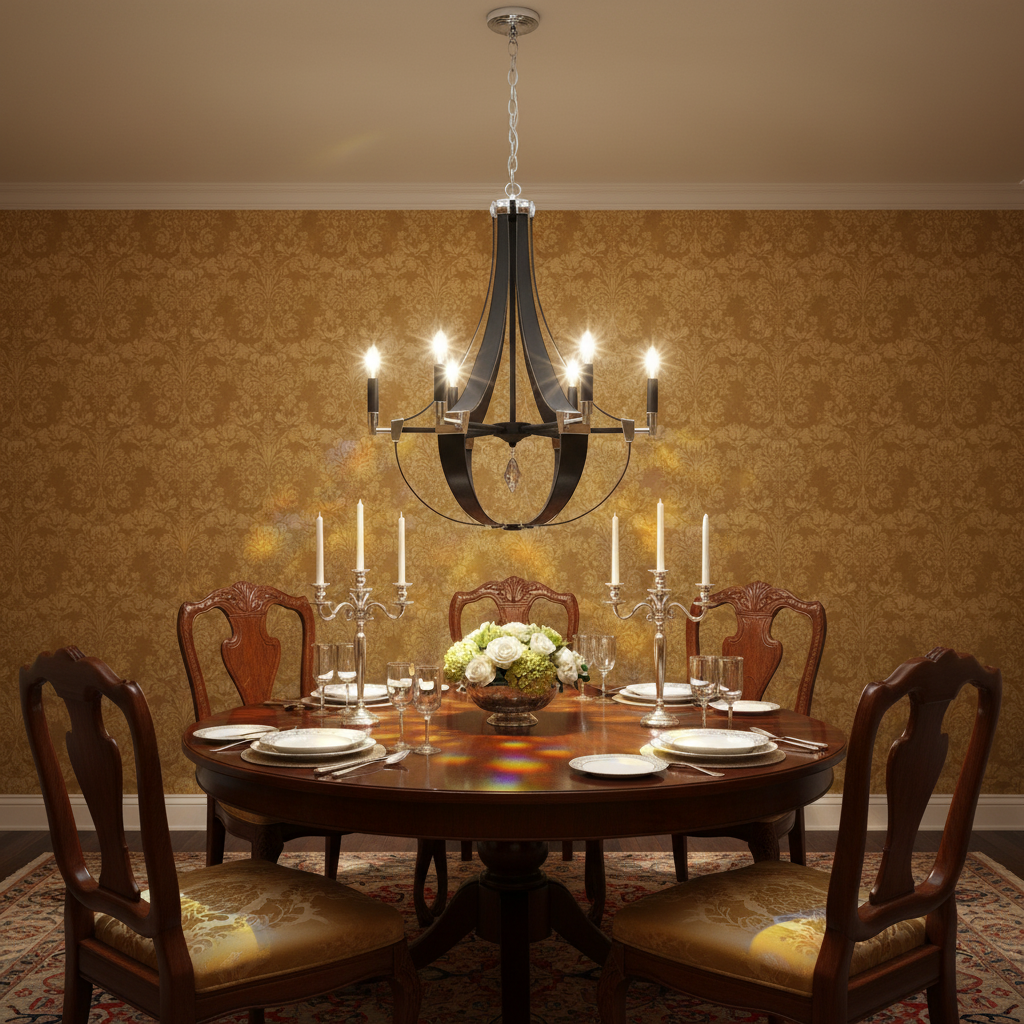 Riviko Appalachian Teardrop 6-Light Chandelier - formal American dining room