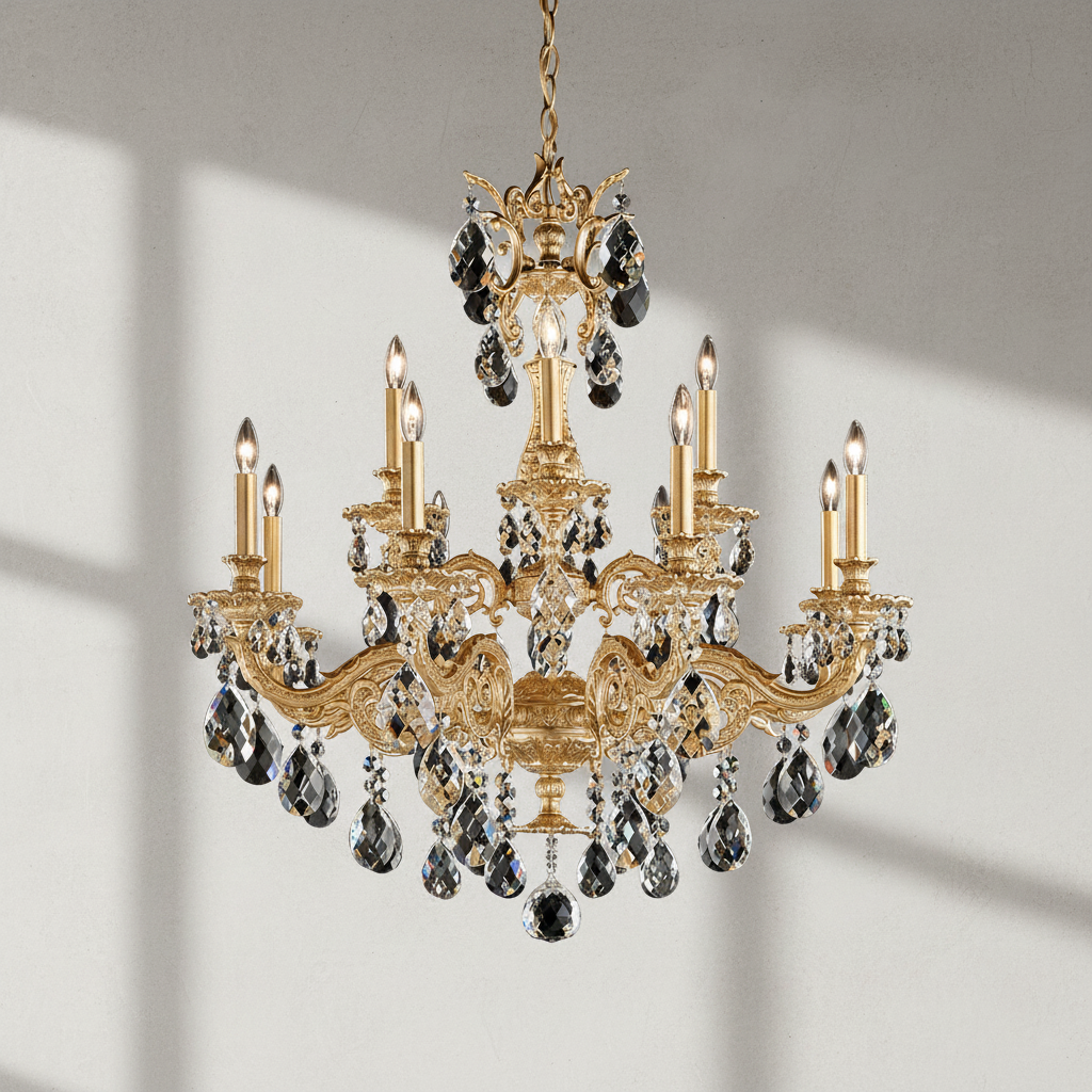 Riviko Regal Radiance 12-Light Chandelier - Background Shot