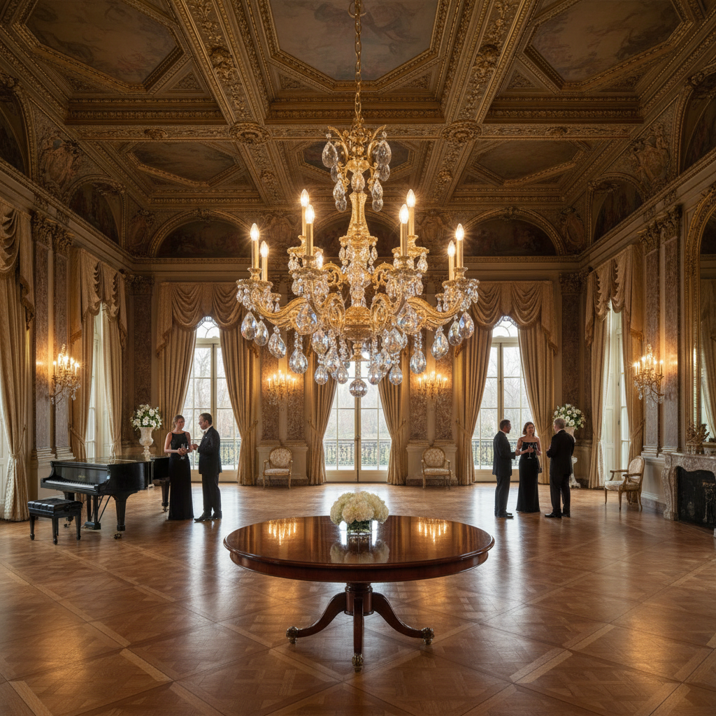 Riviko Regal Radiance 12-Light Chandelier - American ballroom or formal entertaining space