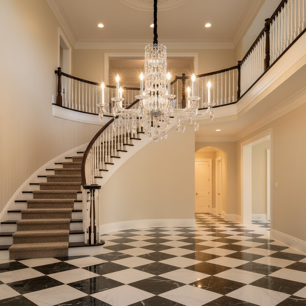 Riviko Grand Lumina 10-Light Chandelier 40" - grand American estate foyer