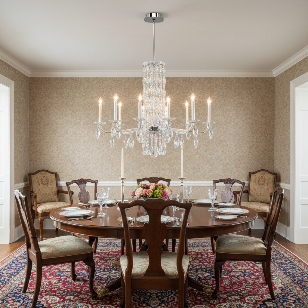 Riviko Grand Lumina 10-Light Chandelier 40" - formal American dining room