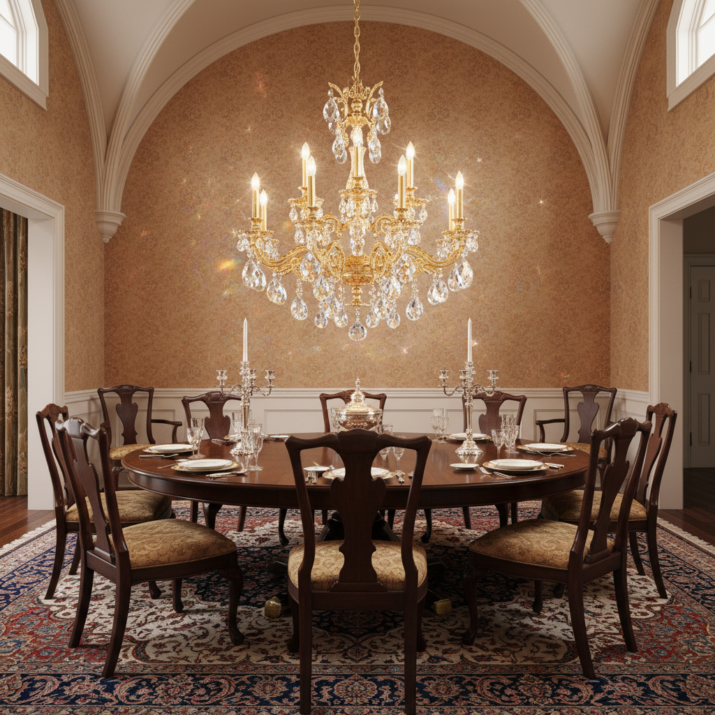 Riviko Regal Radiance 12-Light Chandelier - formal American dining room