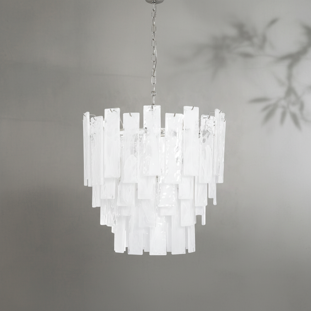 Riviko Aqueous Radiance Nickel 8-Light Chandelier - Background Shot