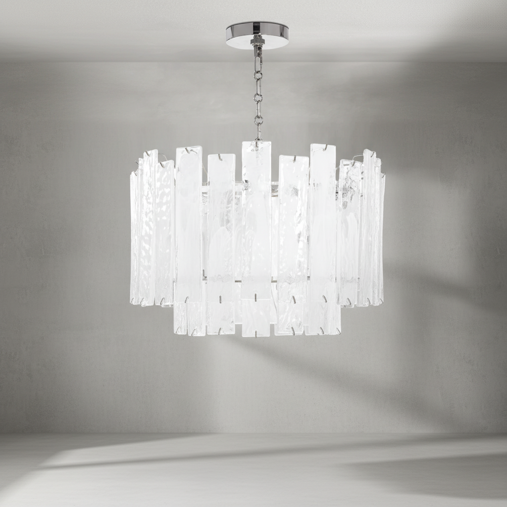 Riviko Aqueous Radiance Nickel 8-Light Chandelier - Background Shot