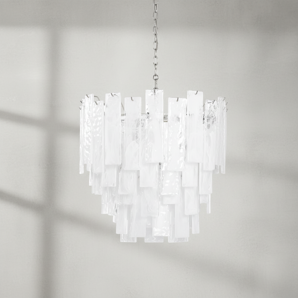 Riviko Aqueous Radiance Nickel 8-Light Chandelier - Background Shot