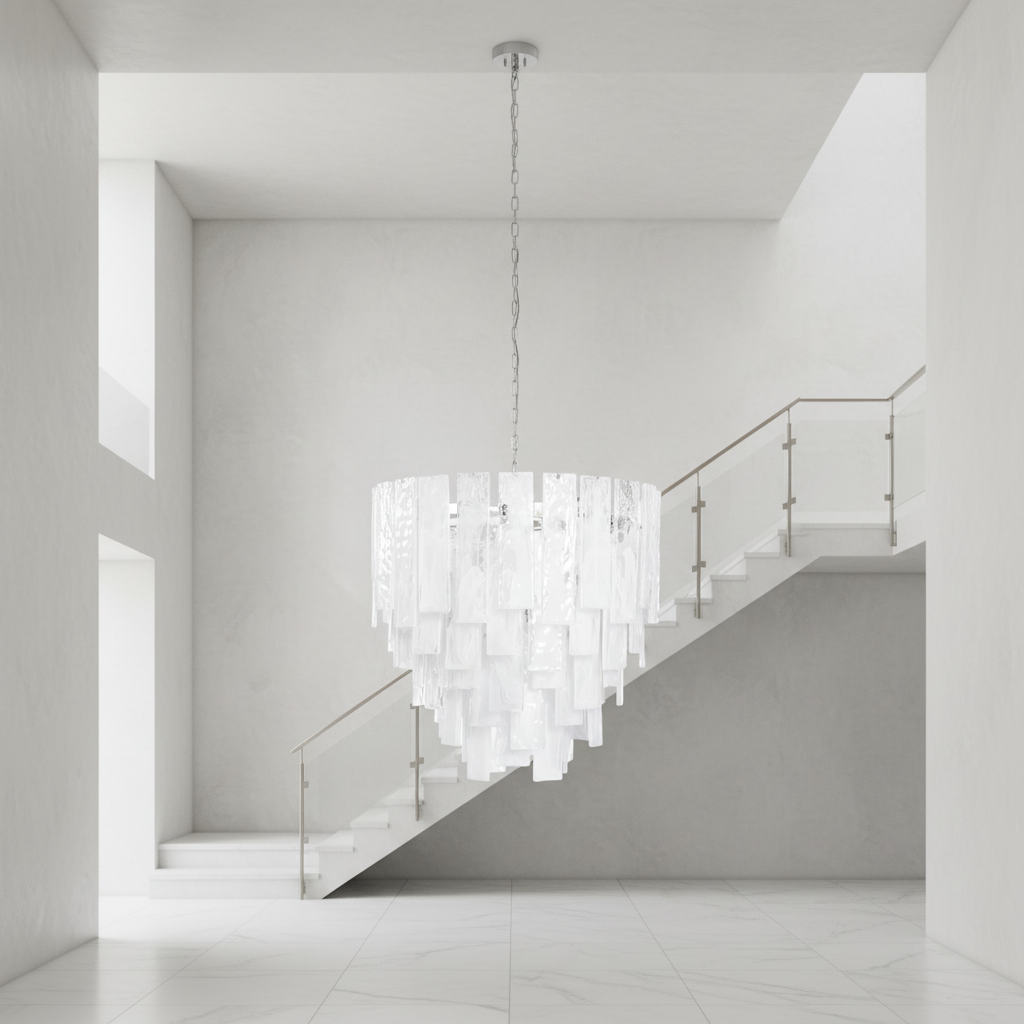 Riviko Aqueous Radiance Nickel 8-Light Chandelier - Background Shot