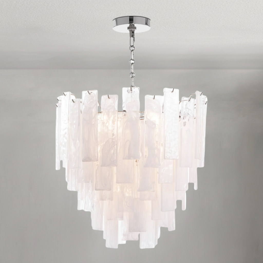 Riviko Tidelle Nickel Clear Glass Chandelier Small - Studio Shot