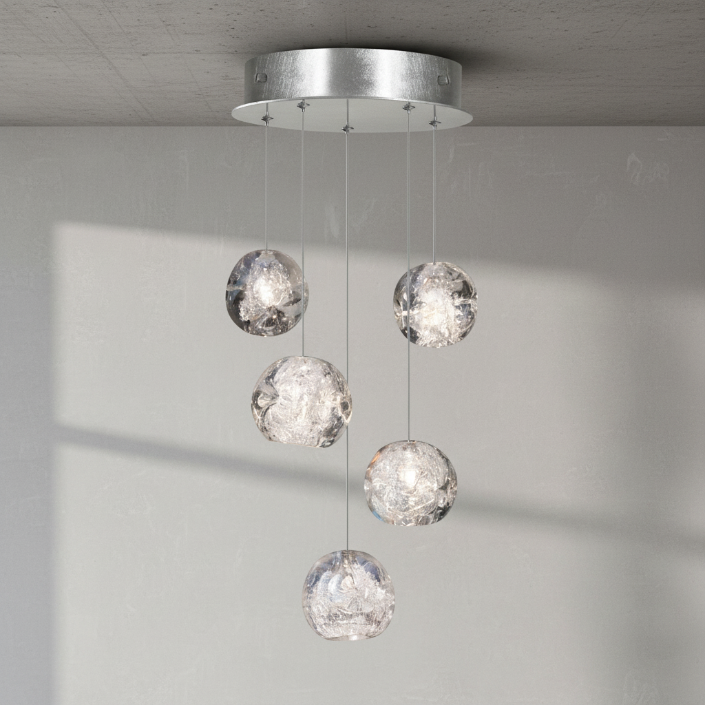 Riviko Celestial Aura Round Crystal Chandelier - Background Shot