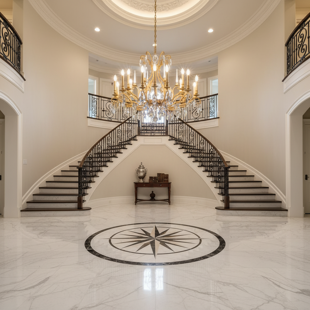 Riviko Grandeur Bloom Chandelier 40" - grand American foyer with two-story ceiling