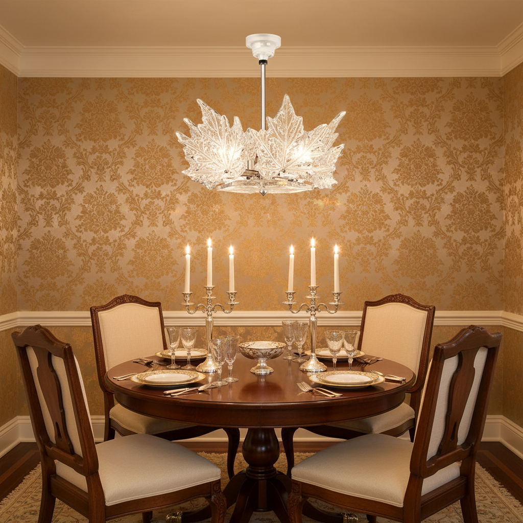 Riviko Verdant Crown Single Layer Chandelier - formal American dining room
