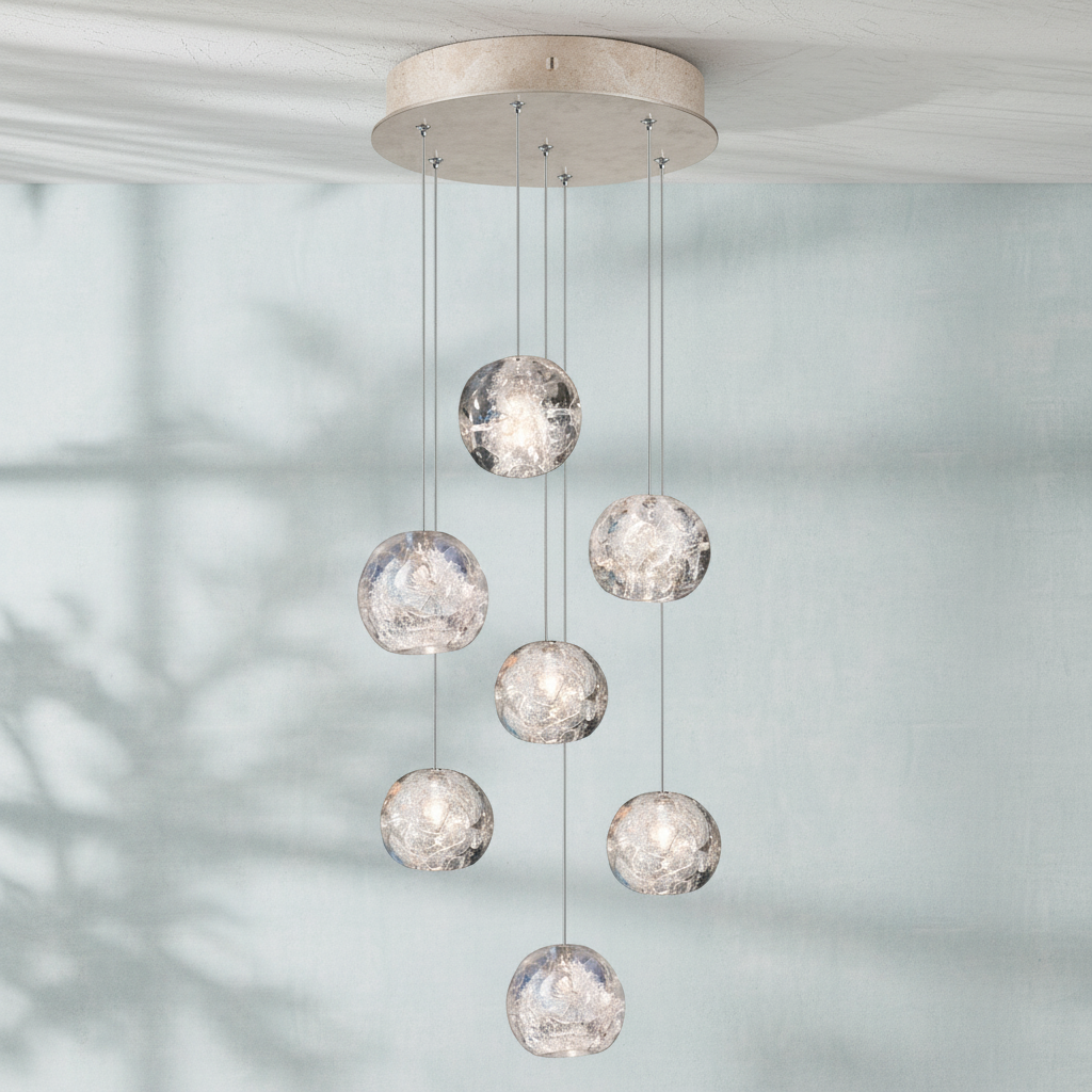 Riviko Nature-inspired round crystal Chandelier - Studio Shot
