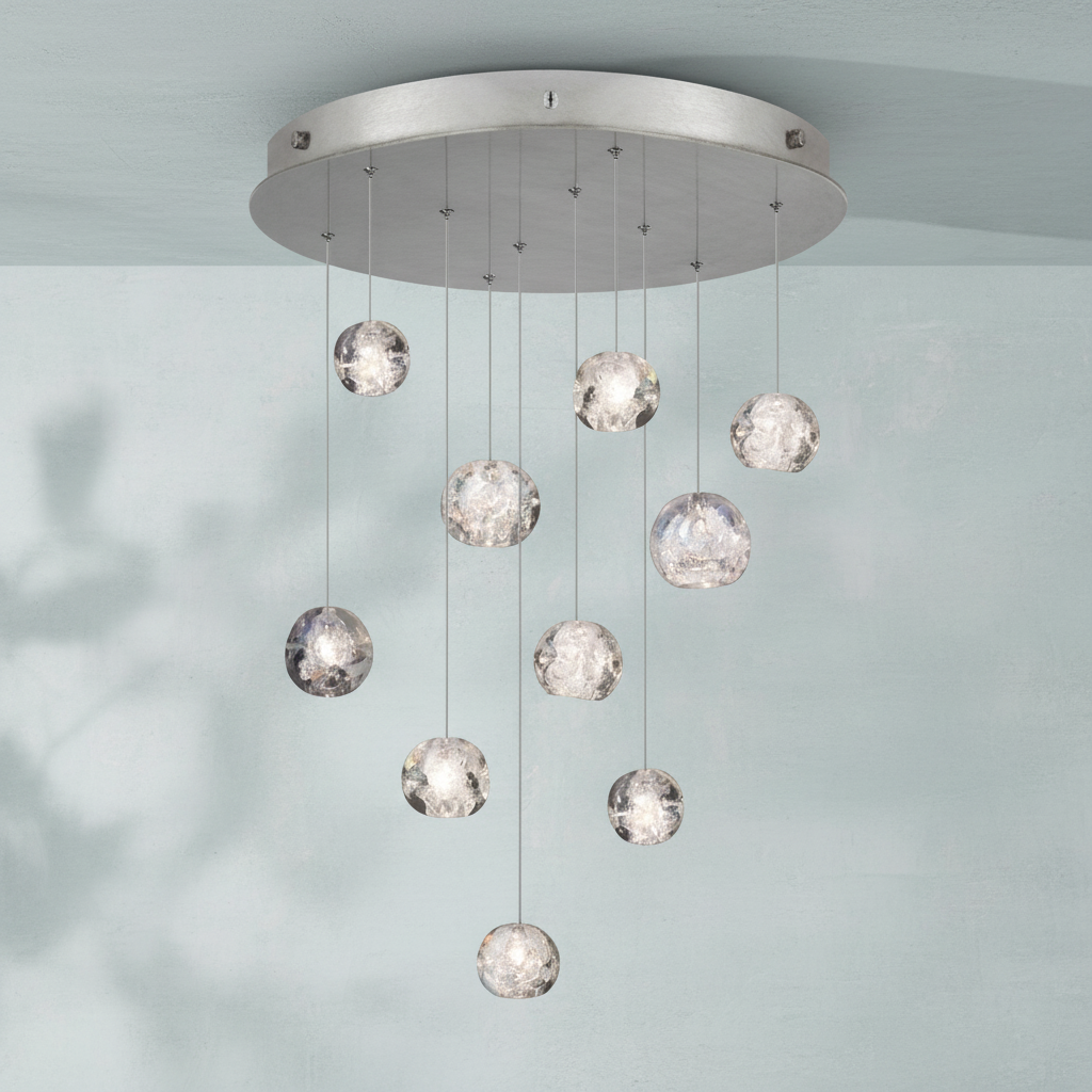 Riviko Nature-inspired round crystal Chandelier - Studio Shot