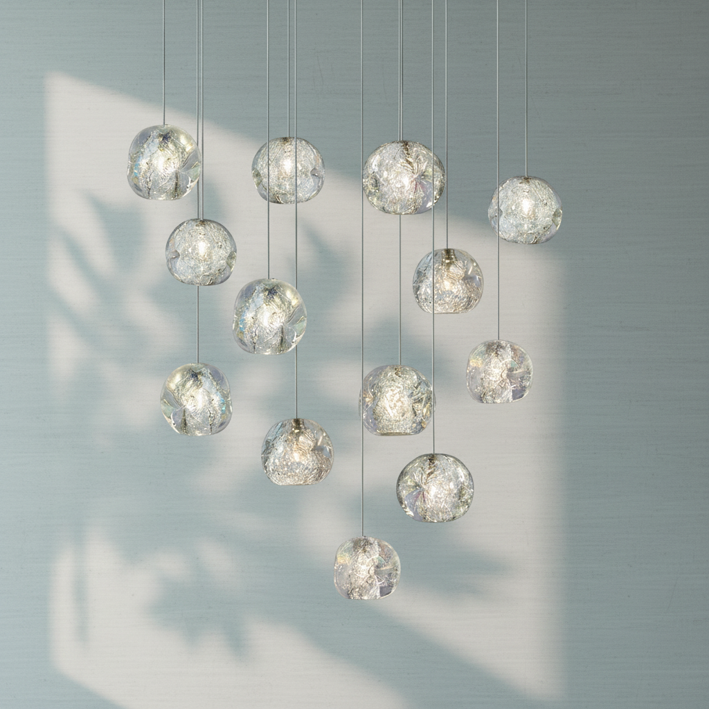 Riviko Nature-inspired round crystal Chandelier - Studio Shot