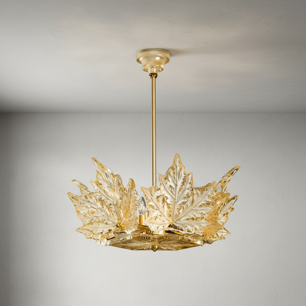 Riviko Maple Leaf Crystal Single Layer Chandelier - Studio Shot
