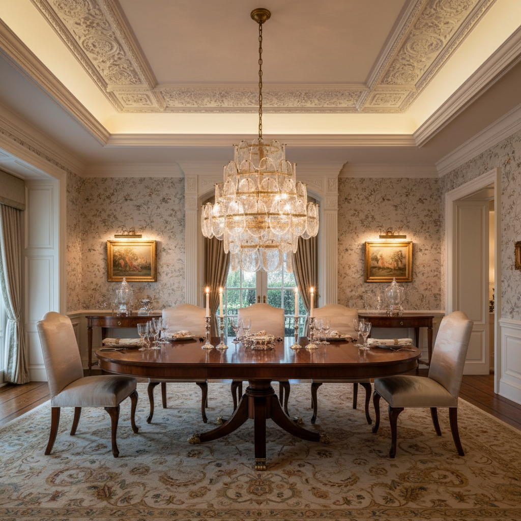 Riviko Aura Grandeur 6-Light Chandelier - formal American dining room