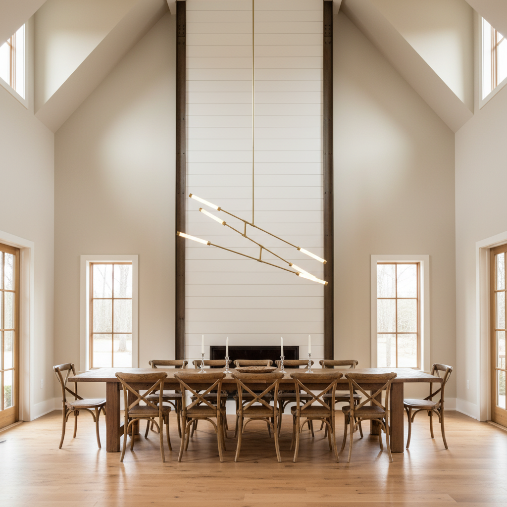 Riviko Radiant Horizon Integrated LED Linear Chandelier - modern American farmhouse dining room