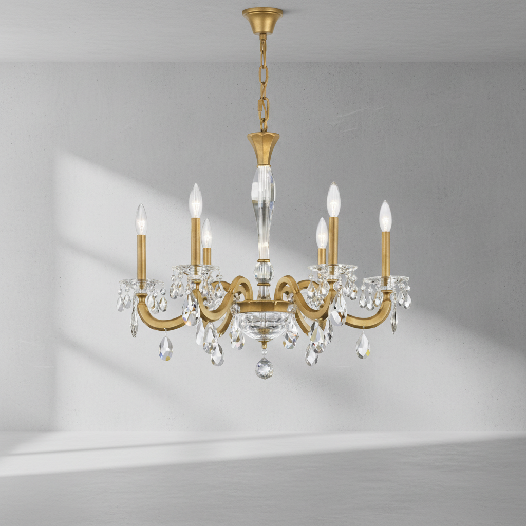 Riviko Radiance Bloom 6-Light Chandelier - Background Shot