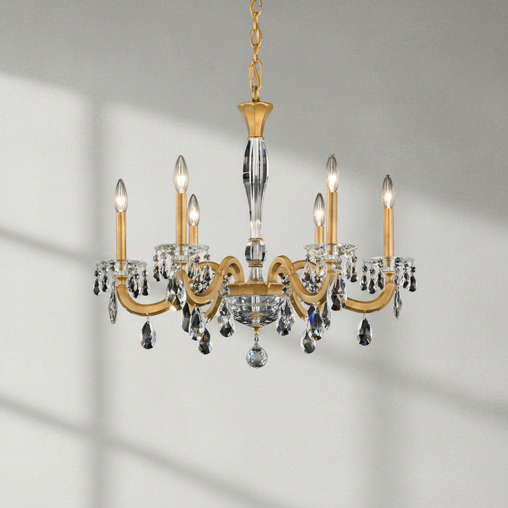 Riviko Radiance Bloom 6-Light Chandelier - Background Shot