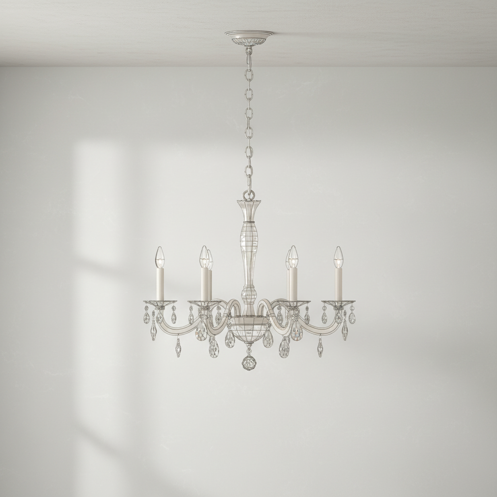 Riviko Radiance Bloom 6-Light Chandelier - Background Shot