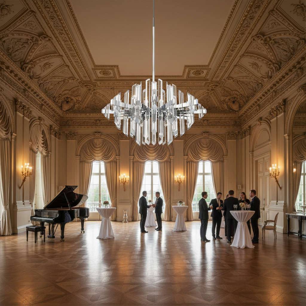 Riviko Prism Radiance 1-Light LED Chandelier - American ballroom or formal entertaining space