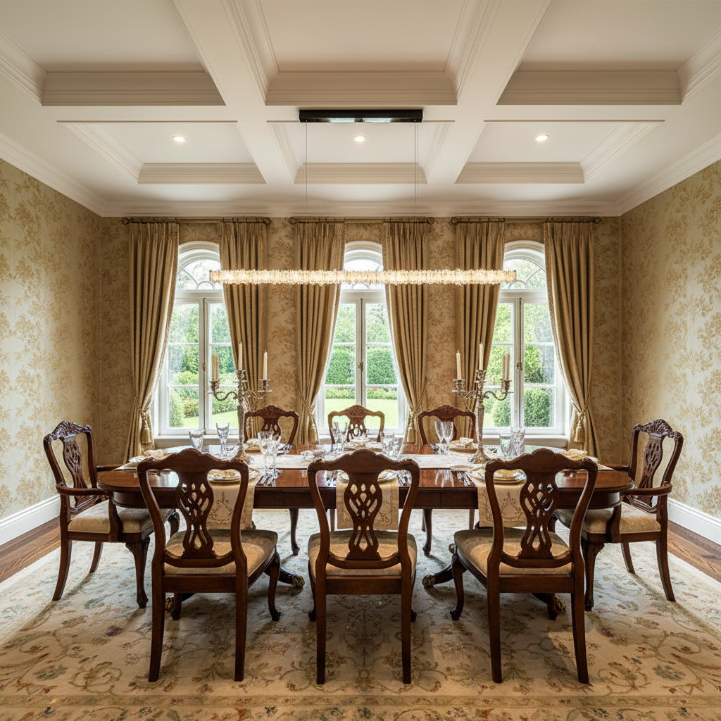 Riviko Modern Style Linear Natural Crystal Chandelier - formal American dining room