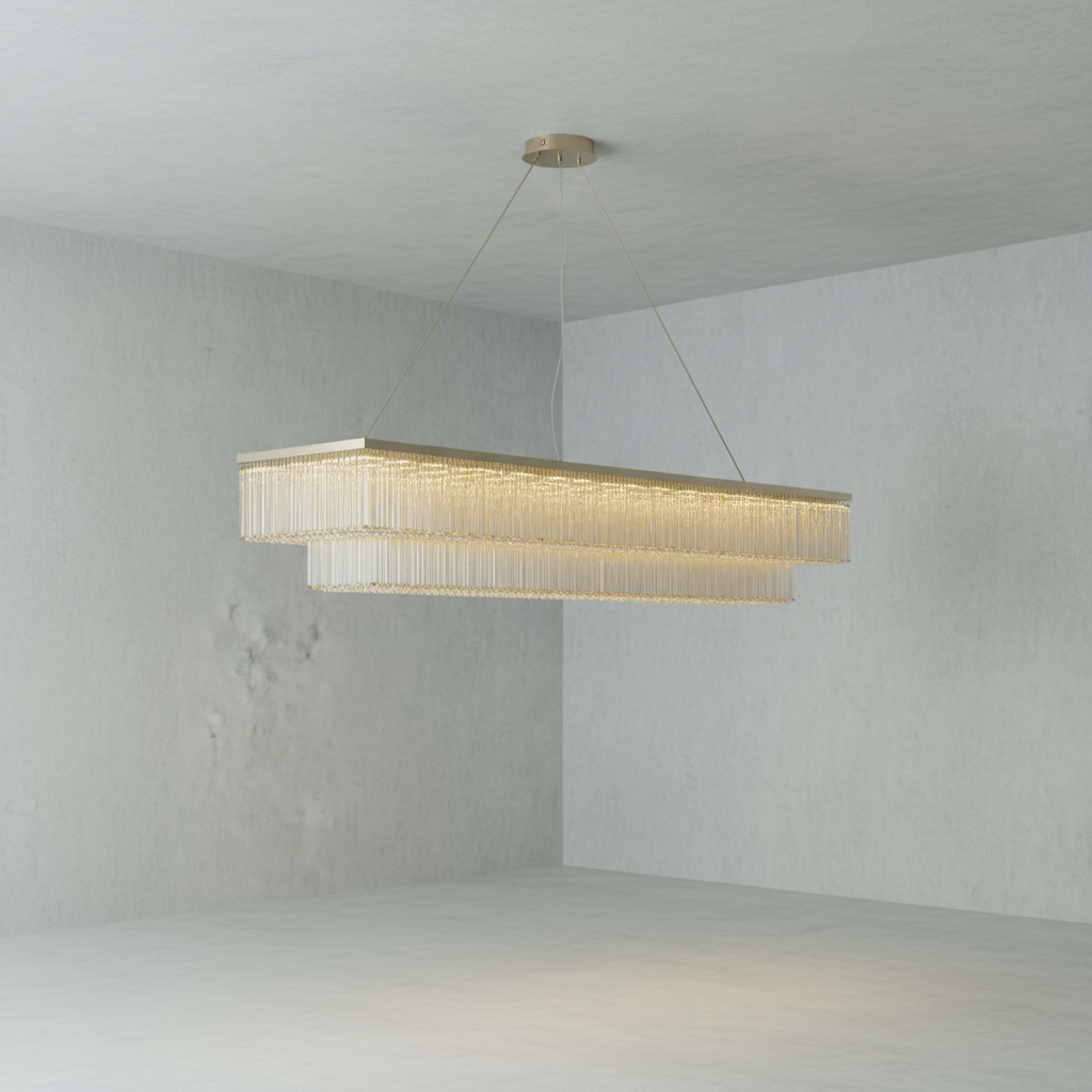 Riviko Radiant Tiered Flush Mount Chandelier - Background Shot