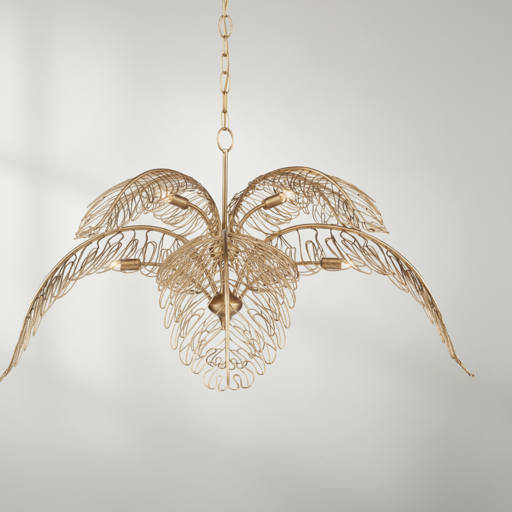Riviko Veridian Bloom Brass Chandelier - Background Shot