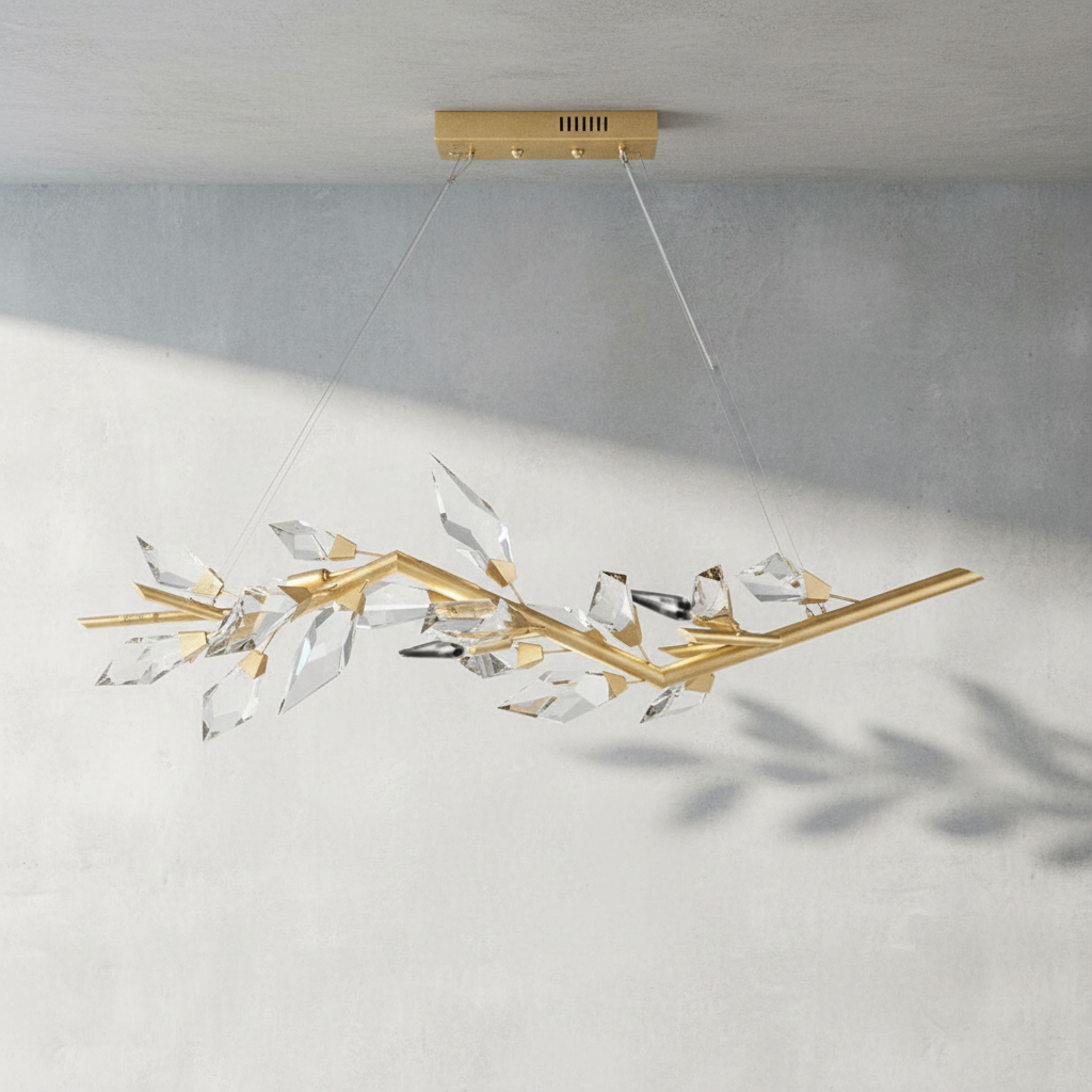 Riviko Foret Grand Linear Crystal Chandelier - Background Shot