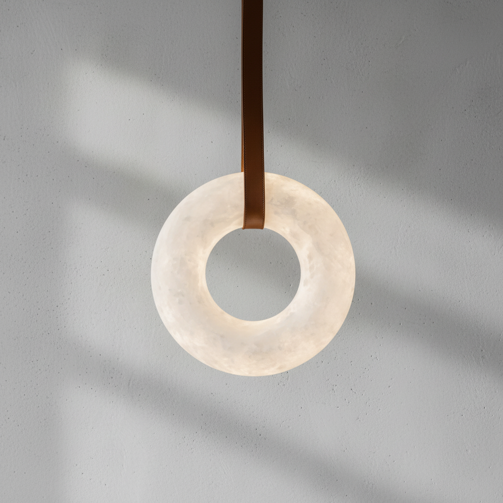 Riviko Alabaster Aura Round Pendant Chandelier - Background Shot
