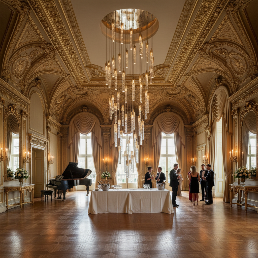 Riviko Grand Lumina Cylinder Crystal Chandelier - American ballroom or formal entertaining space