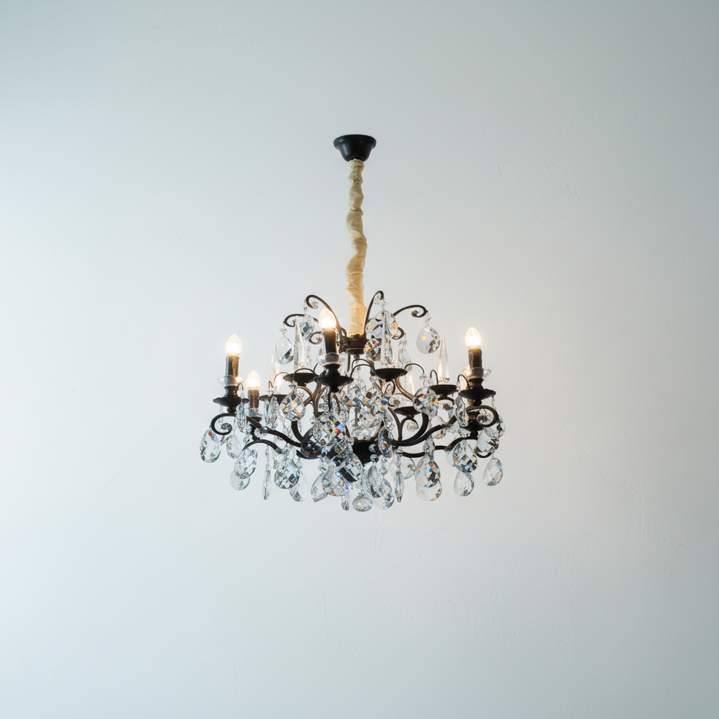 Riviko Obsidian Bloom Round Chandelier - Background Shot