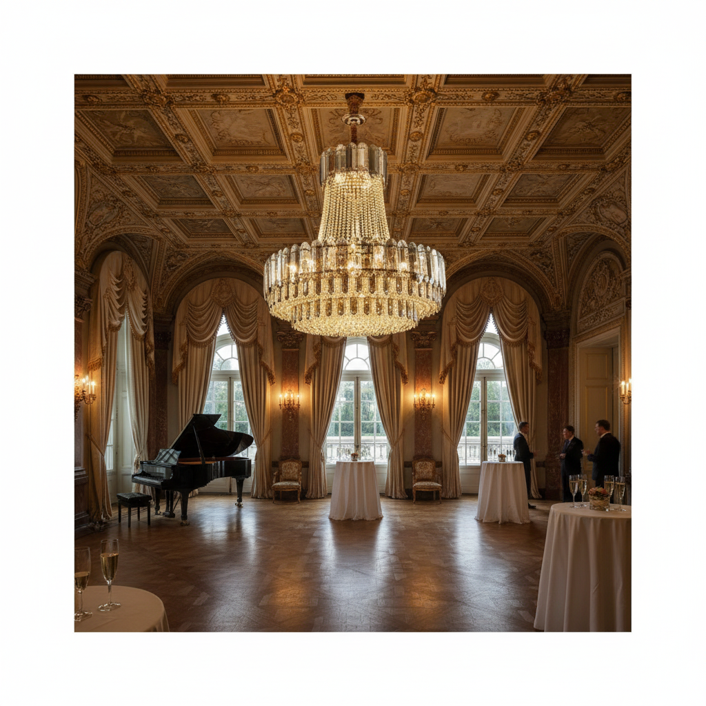 Riviko Radiant Aura Crystal Chandelier - American ballroom or formal entertaining space