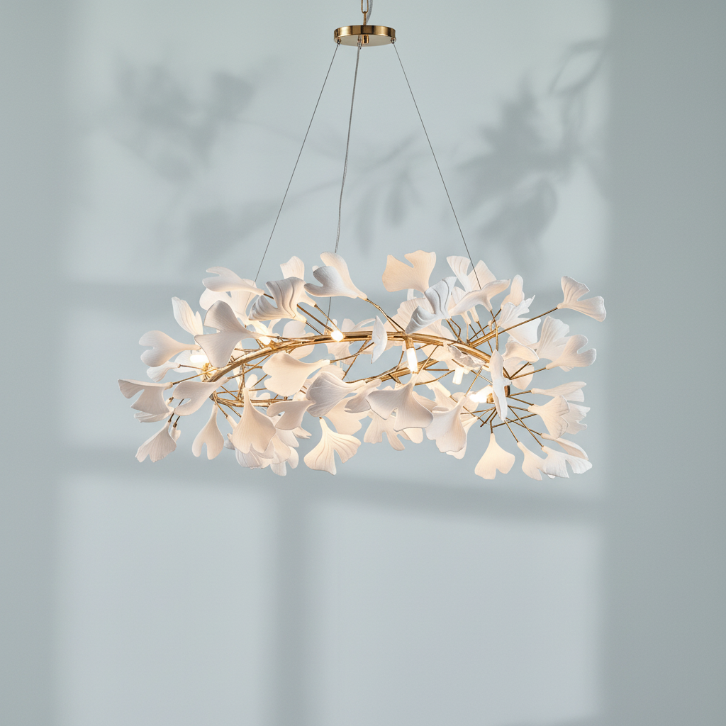 Riviko Ceramic Ginkgo Round ChandelierD - Studio Shot