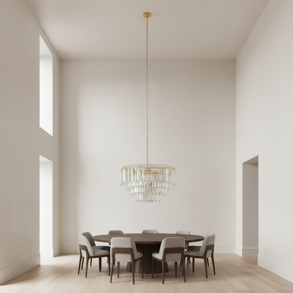 Riviko Grand Radiance Round K9 Crystal Chandelier - Background Shot