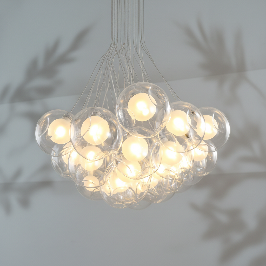 Riviko Aura Orb Modern Glass Chandelier - Background Shot