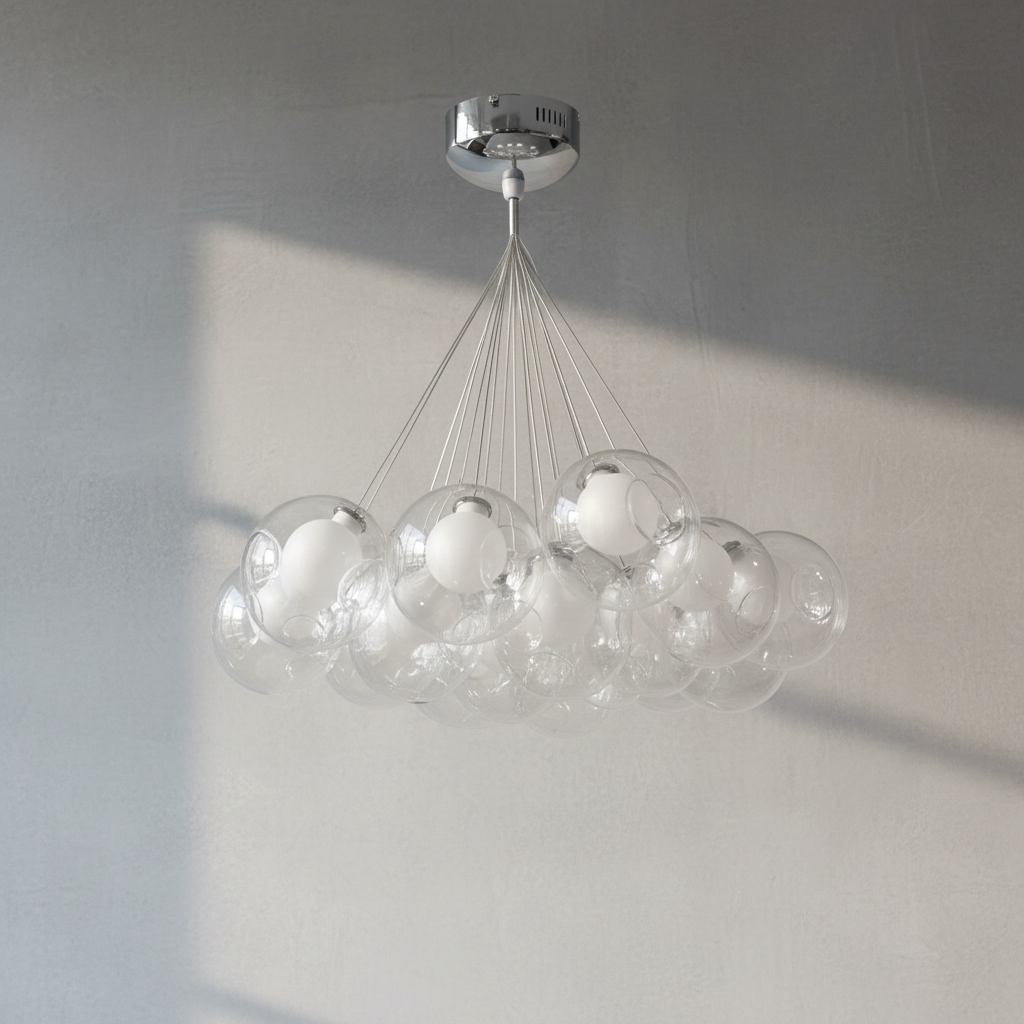 Riviko Aura Orb Modern Glass Chandelier - Background Shot